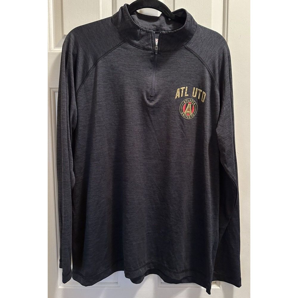 Atlanta United MLS black 1/4 zip performance shirt Adult Men's XL